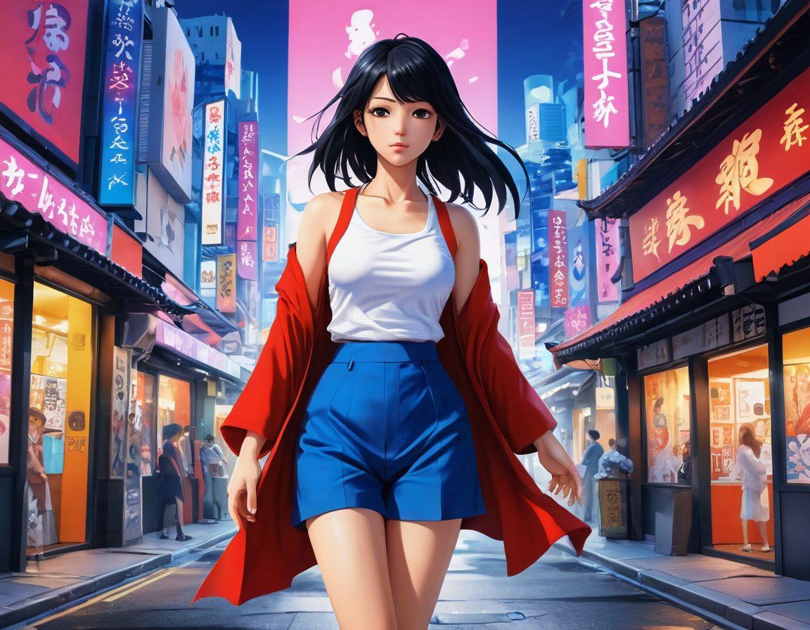 A montage of vibrant and artistic representations of adult anime characters in dynamic poses, with cultural symbols subtly integrated into the background, showcasing their influence on modern art. Include elements like traditional Japanese motifs and contemporary urban scenery to reflect cultural impact. The overall atmosphere should be engaging and thought-provoking, inviting viewers to explore further. vivid colors. 3D art style.